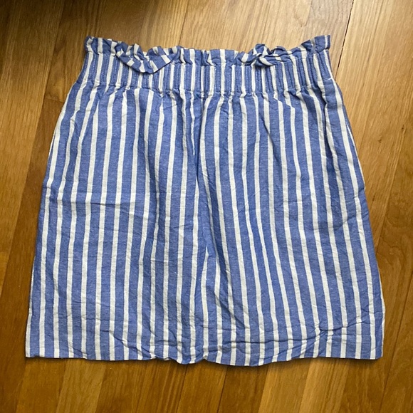 J. Crew Striped Linen Cotton Blend Skirt with Pockets Size 6 - Picture 1 of 6